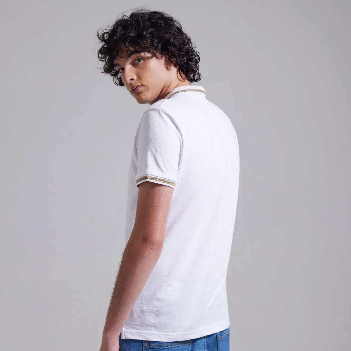 Polo Con Tejido Para Hombre