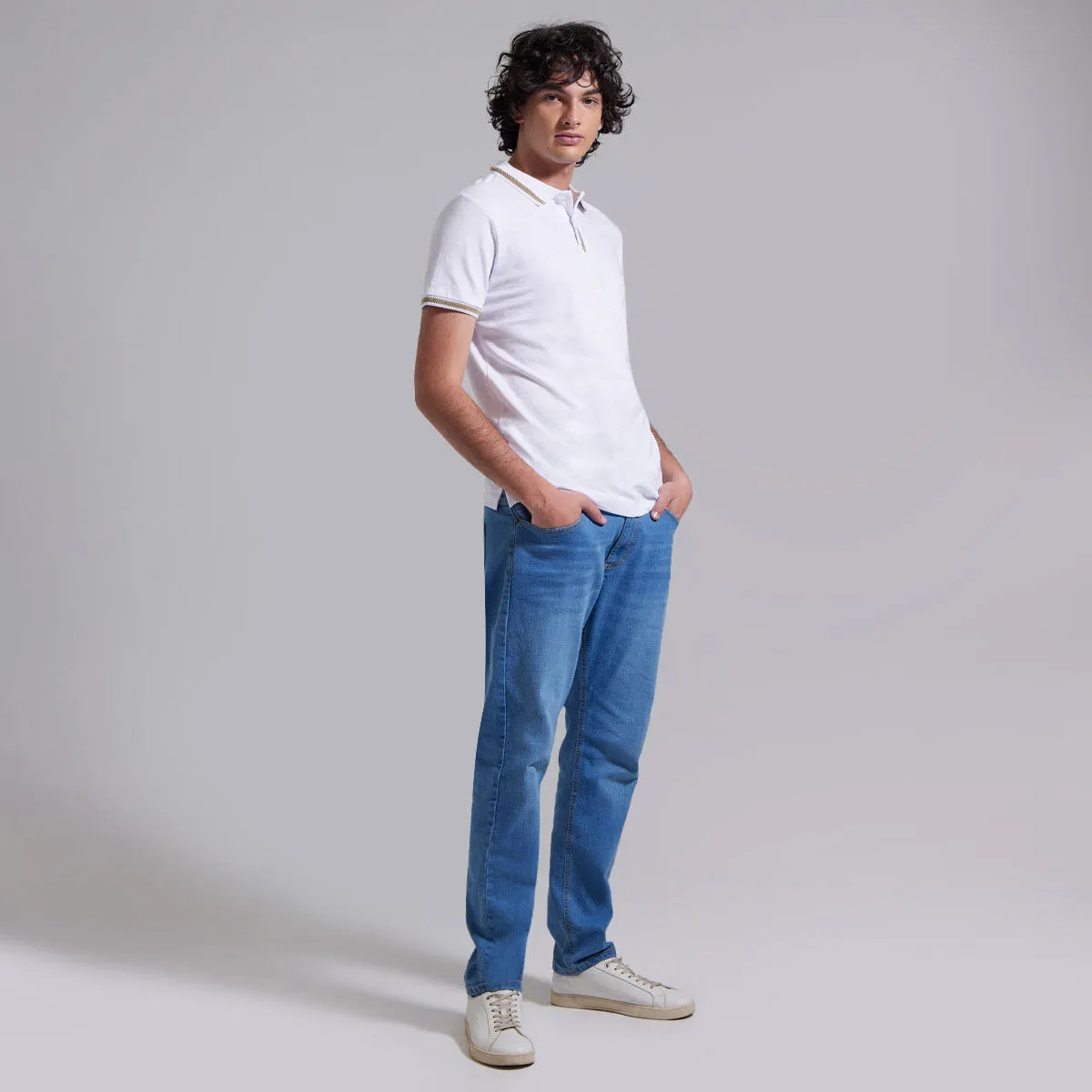 Polo Con Tejido Para Hombre