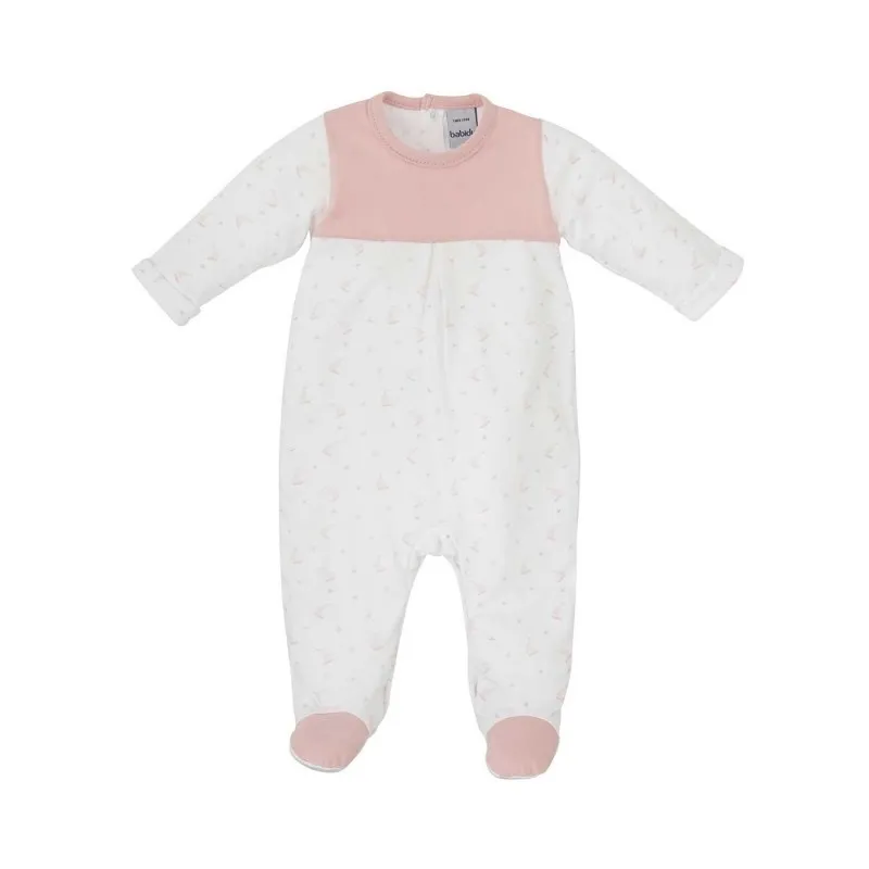Powder pink romper for girls. Lotus Collection