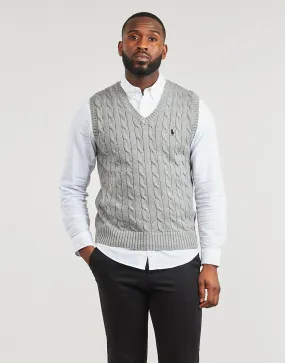 PULL COTON CABLE COL V SANS MANCHE