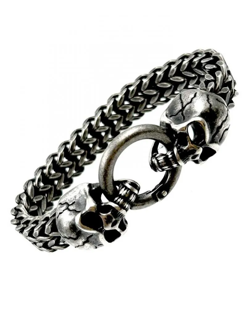 PULSERAS HOMBRE DE CALAVERAS Y CADENA DE TENZA