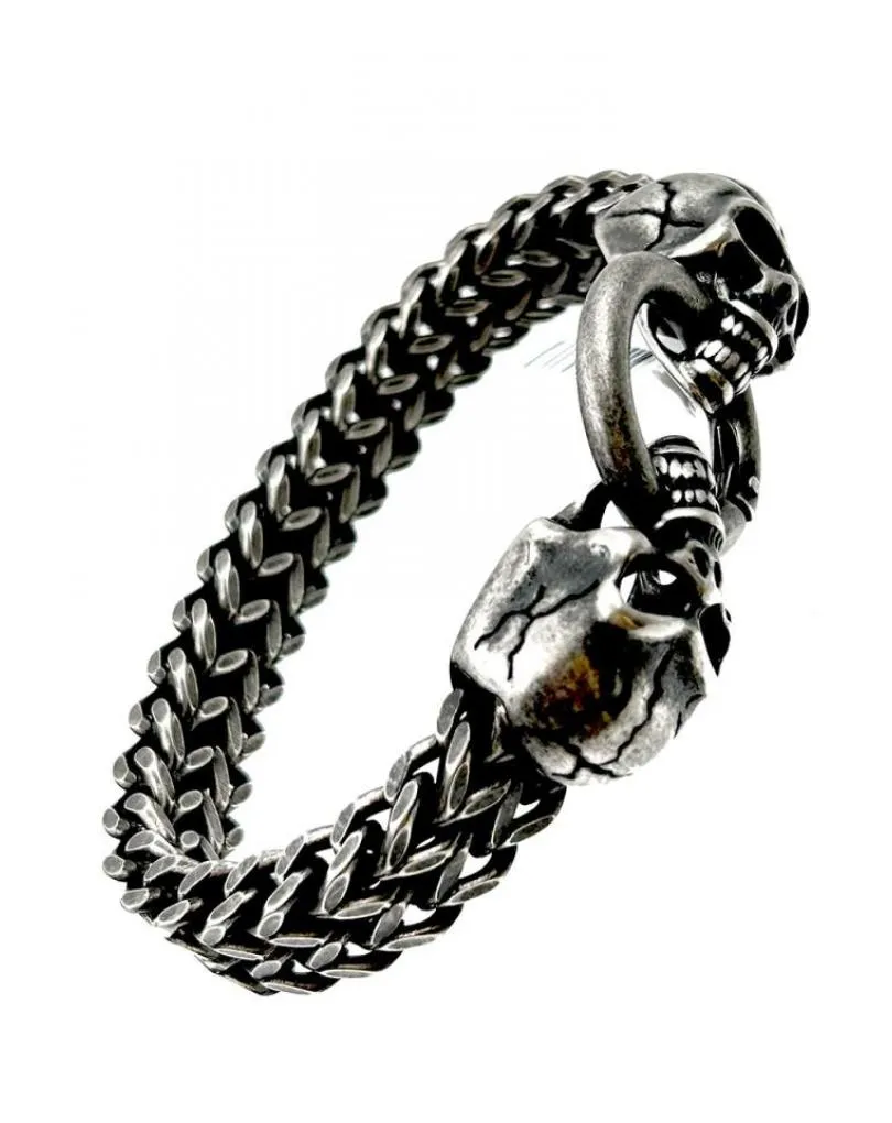 PULSERAS HOMBRE DE CALAVERAS Y CADENA DE TENZA