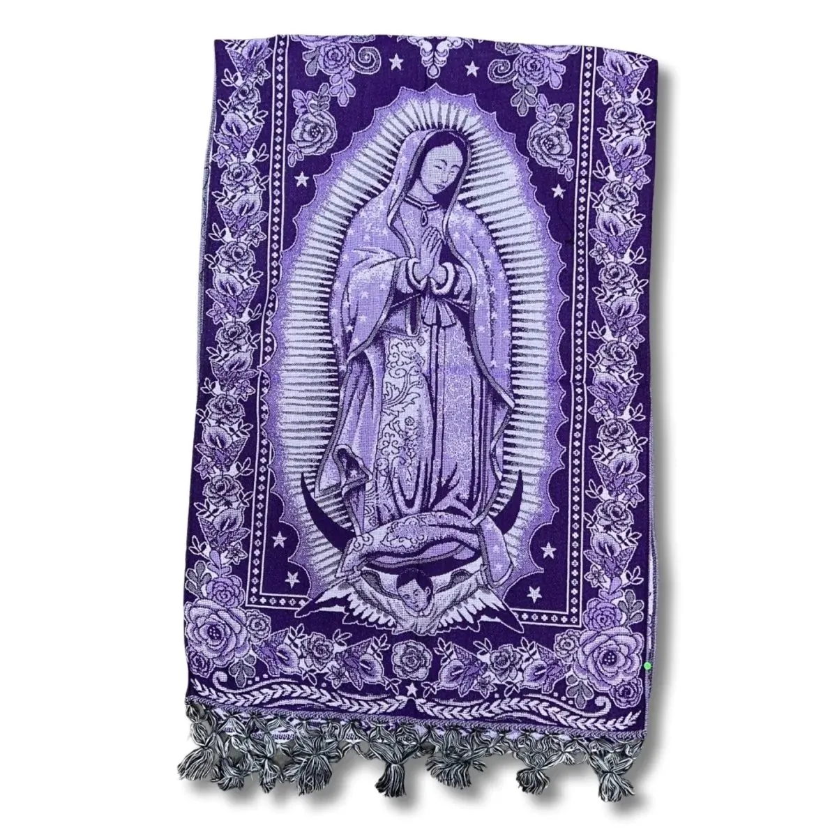 REBOZO TRADICIONAL MEXICANO CON IMAGEN DE LA VIRGENCITA MORADO IMP79282