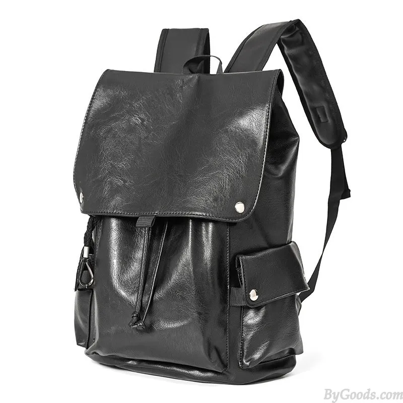 Retro Capped Student Rucksack With USB Charging Port Water Resistant School Bag Gifts For Men 15.6 Inches Laptop Daypack College