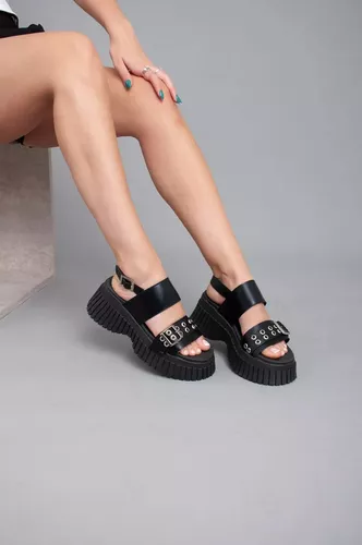 SANDALIAS ALTAS MUJER HEBILLA DOBLE FAJA CóMODA MODA ART860