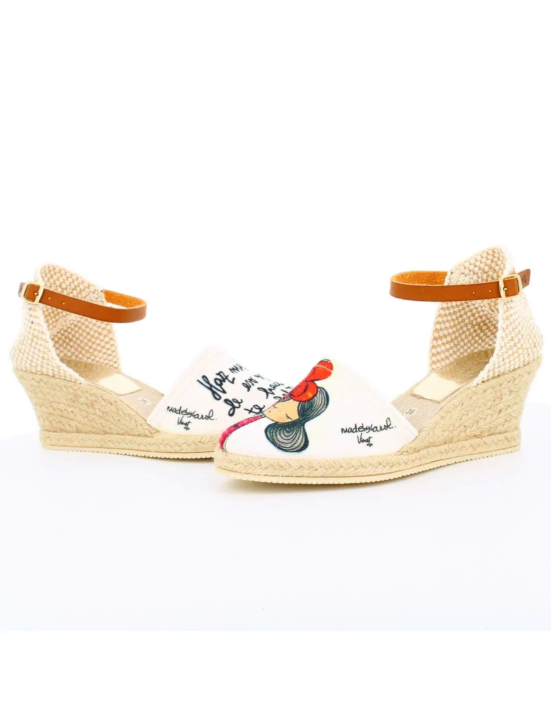 Sandalias Cuña "Haz más de eso que te hace feliz" Blanco