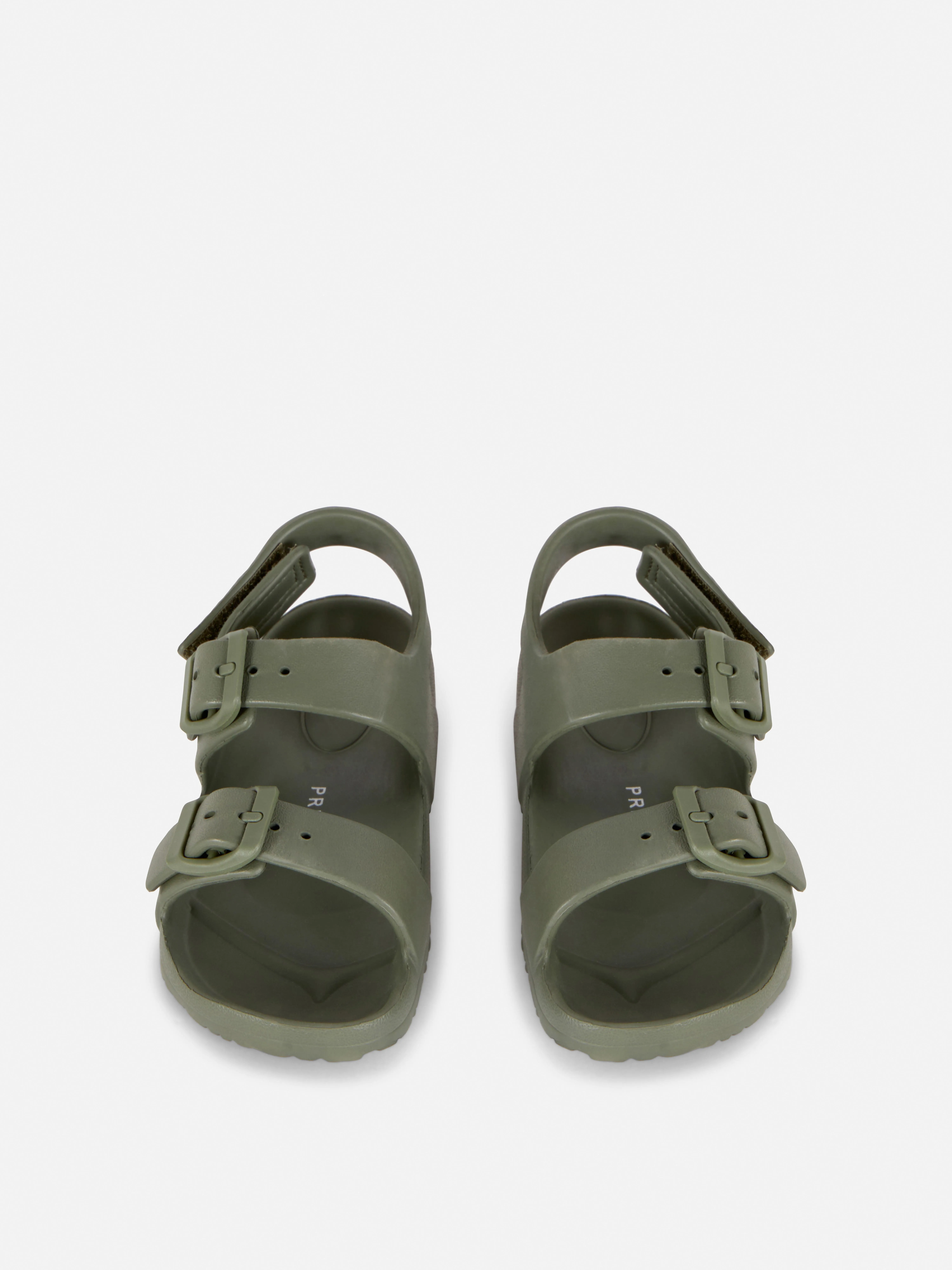 Sandalias de doble tira con hebillas