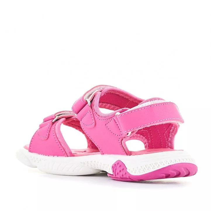 sandalias QUETS! rosa con detalles azules