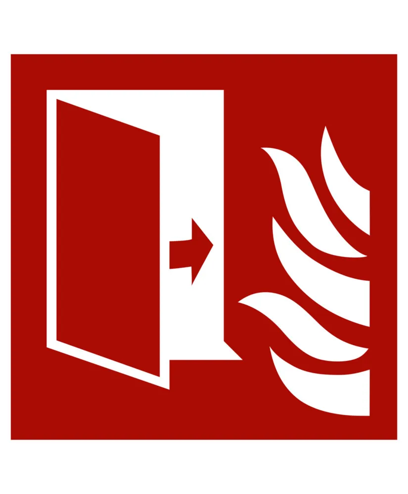 Señal Puerta cortafuego, ISO 7010, aluminio, LN, 150 x 150 mm, pack = 10 uds.