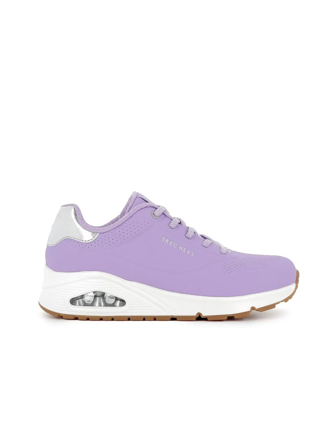 Sneakers cordones mujer camara de aire lila Skechers