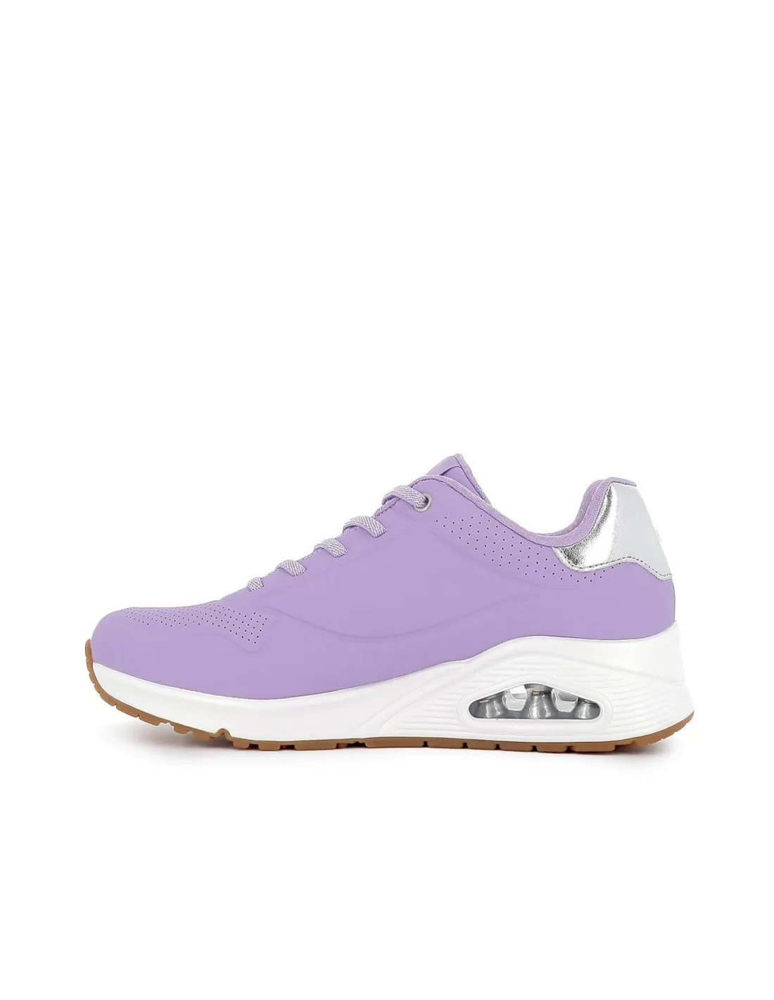 Sneakers cordones mujer camara de aire lila Skechers