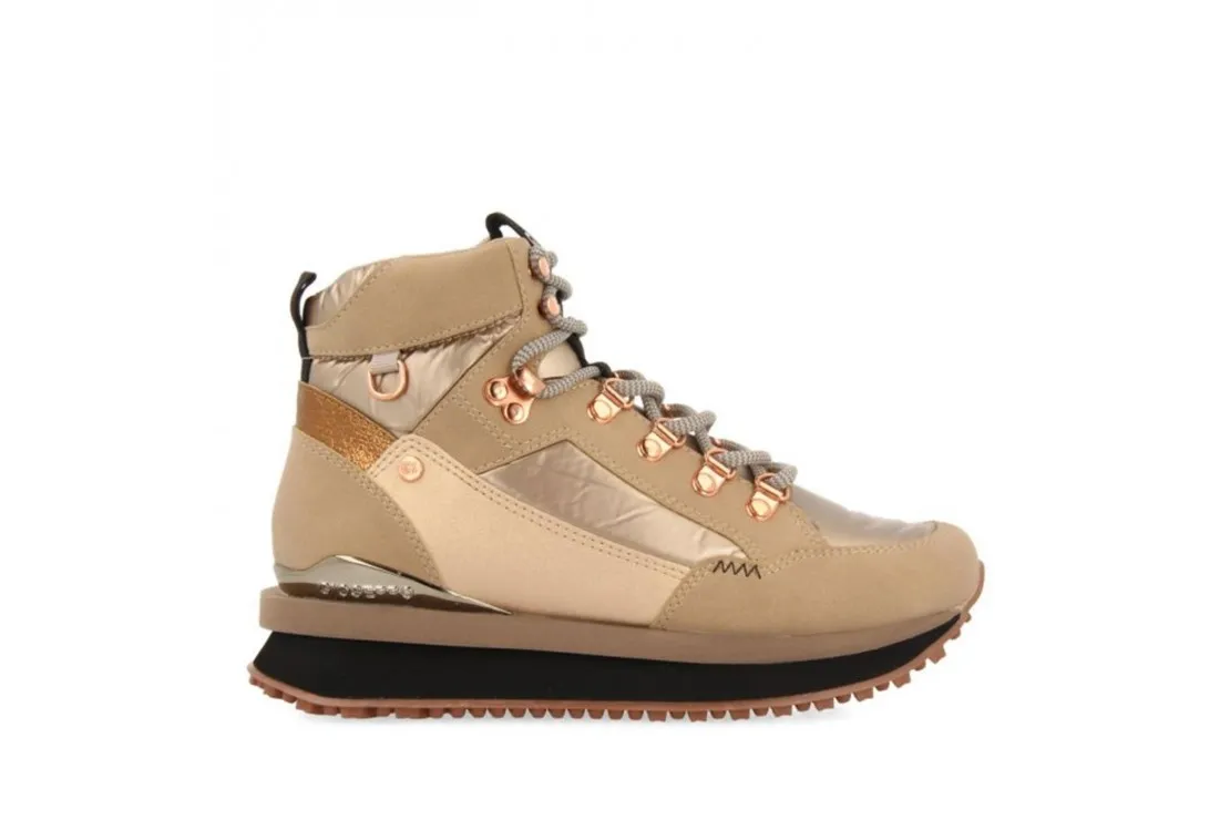 SNEAKERS DORADAS TIPO BOTÍN MONTAÑERO CON DETALLES PARA MUJER FERNEY 70841 Gioseppo