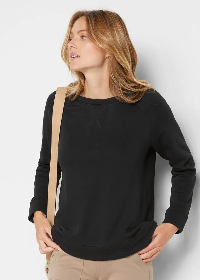 Sudadera básica con poliéster reciclado Negro