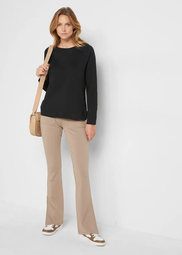 Sudadera básica con poliéster reciclado Negro