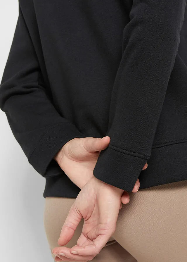 Sudadera básica con poliéster reciclado Negro