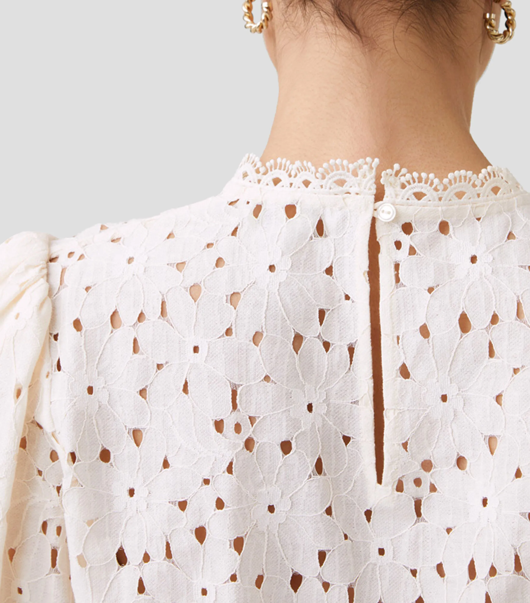 SUNCOO Blusa con calados y manga larga Mujer