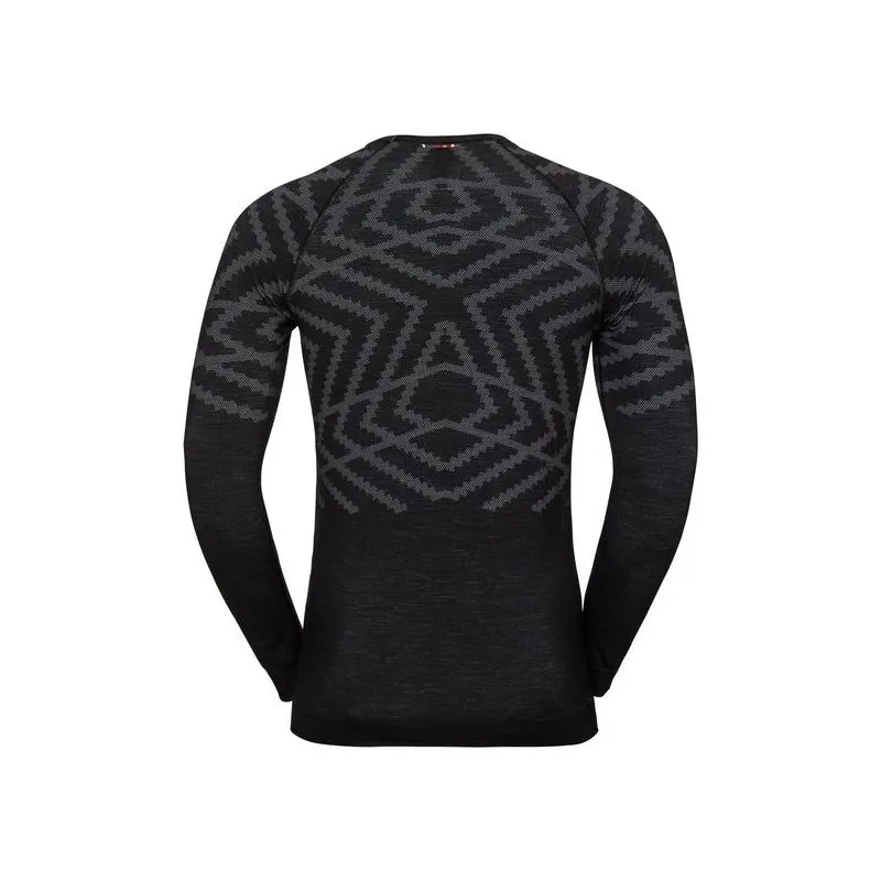 Suw Top cuello redondo manga larga Top L / s Natural + Kinship Odlo (Black Melange)