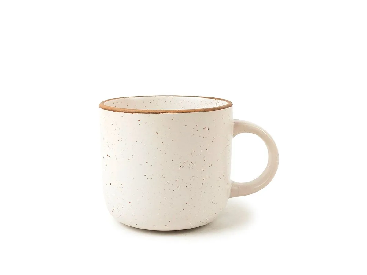 Taza de Cerámica TIENDA CASA Blanca con Borde Dorado