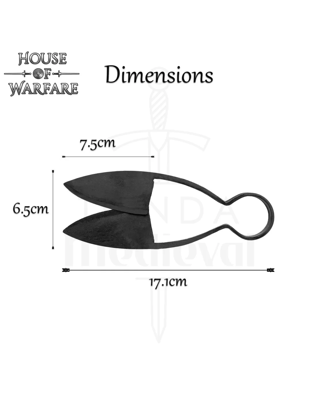 Tijeras vikingas con funda cuero (17,1 cm.)