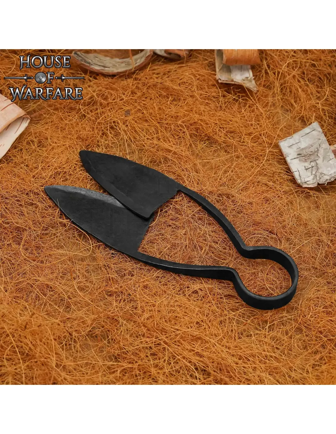 Tijeras vikingas con funda cuero (17,1 cm.)