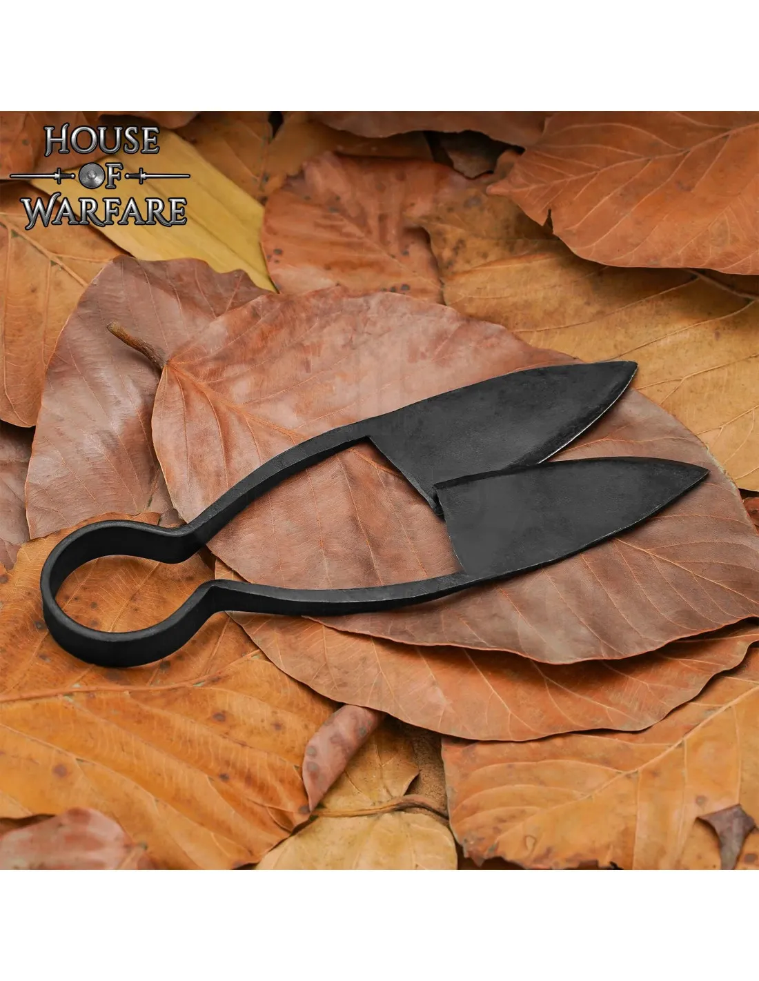Tijeras vikingas con funda cuero (17,1 cm.)