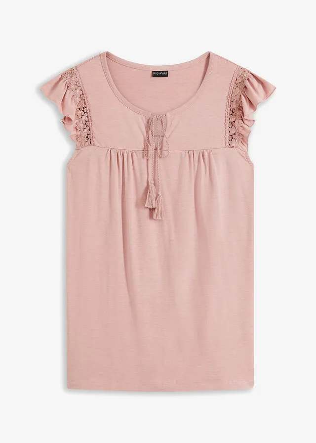 Top con encaje Rosa