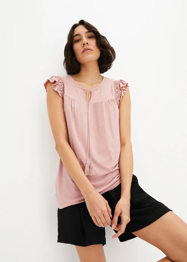 Top con encaje Rosa
