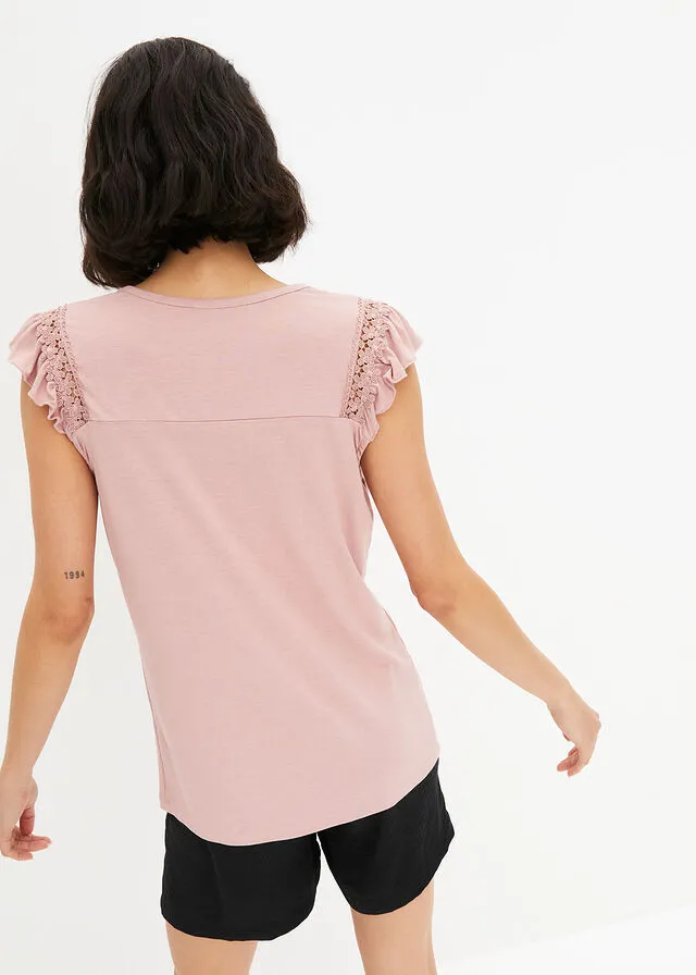 Top con encaje Rosa
