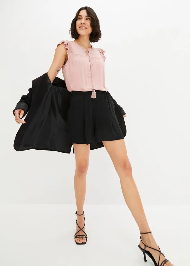 Top con encaje Rosa
