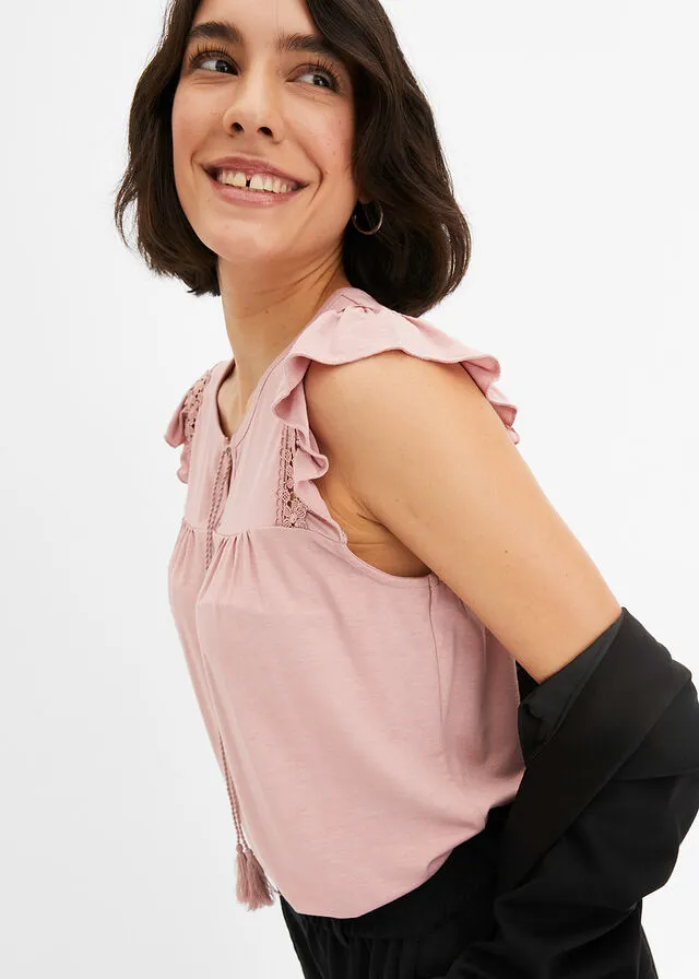 Top con encaje Rosa