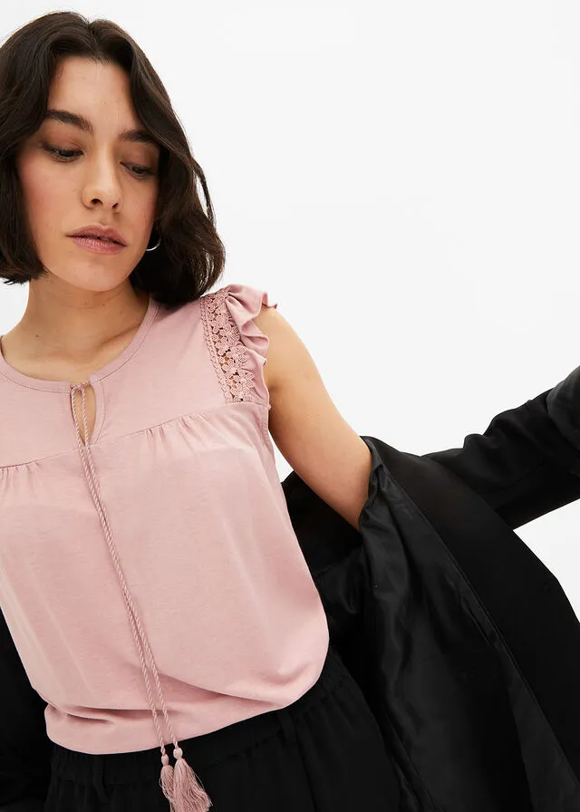 Top con encaje Rosa