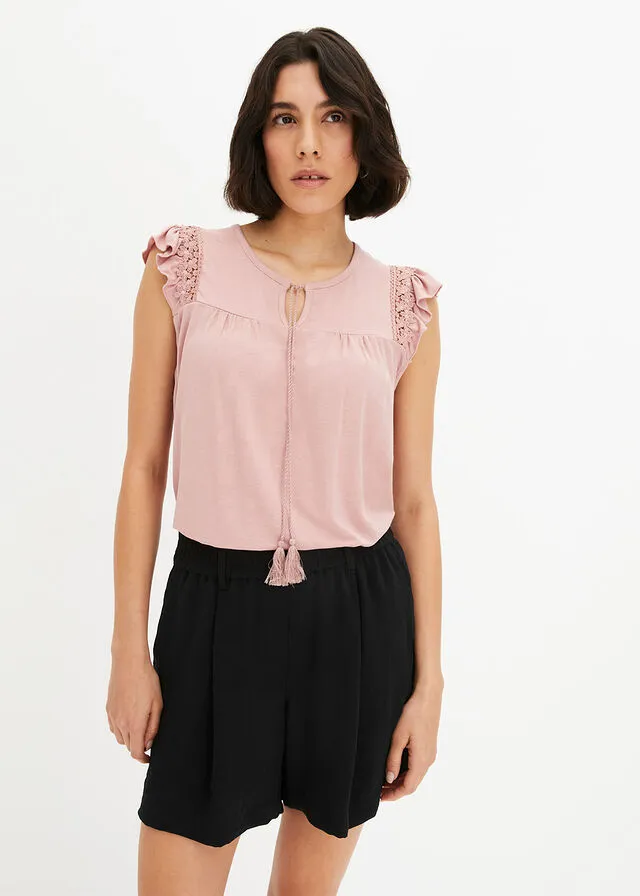 Top con encaje Rosa