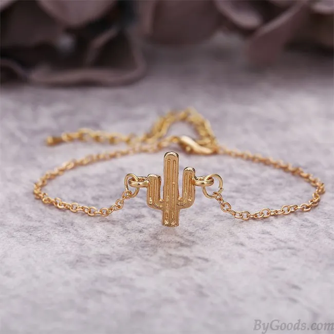 Unique Cactus Bracelet Triangle Arrow Knotted LOVE Combination Four Piece Bracelet