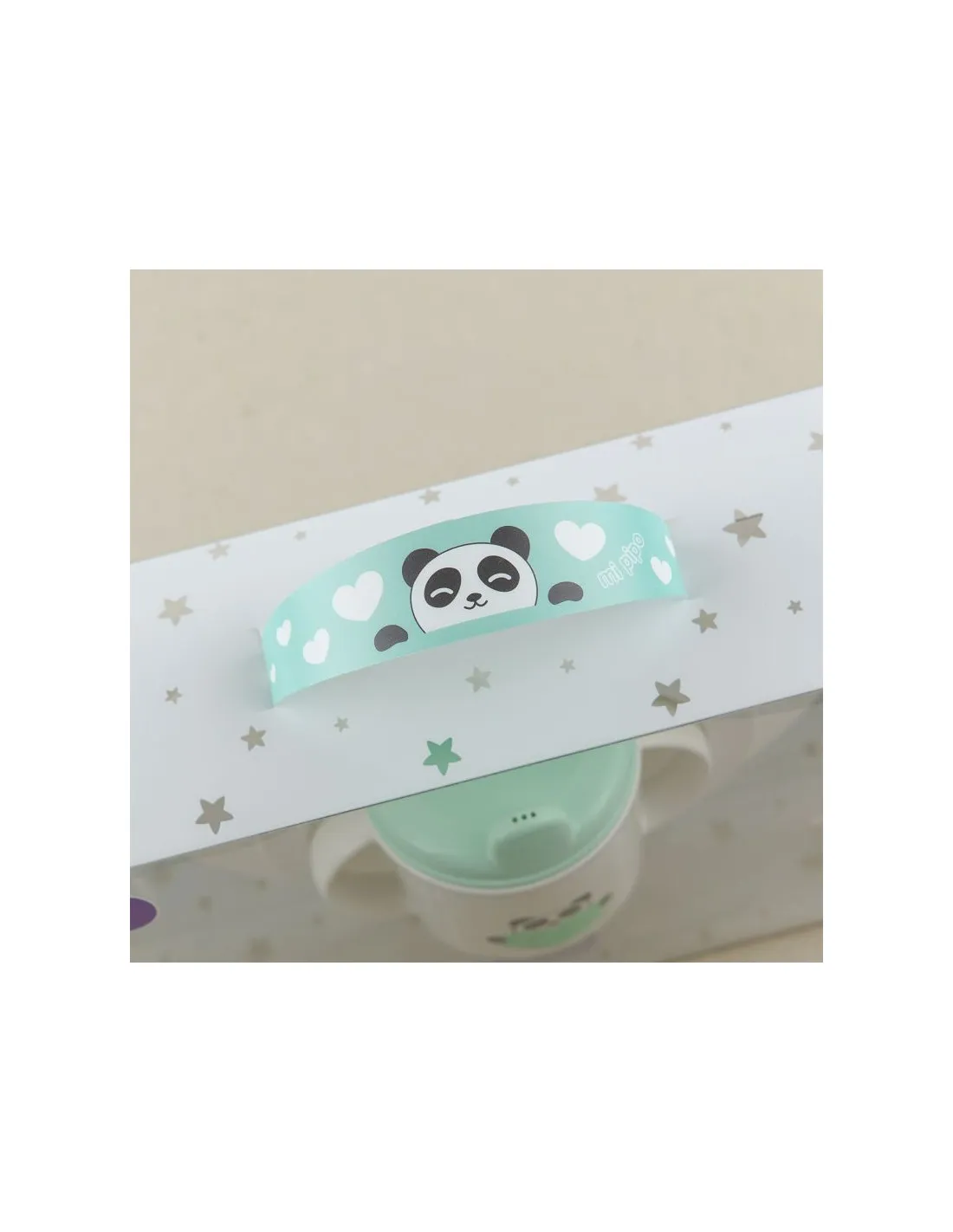 Vajilla 5 Piezas Panda Menta personalizada de Mi Pipo