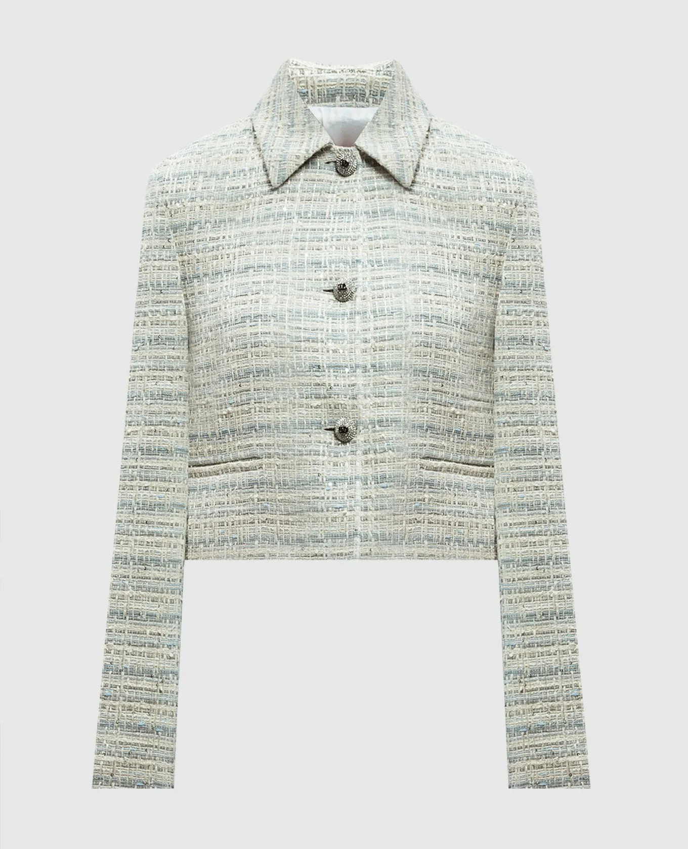 Valentino Gray tweed jacket with sequins and crystals