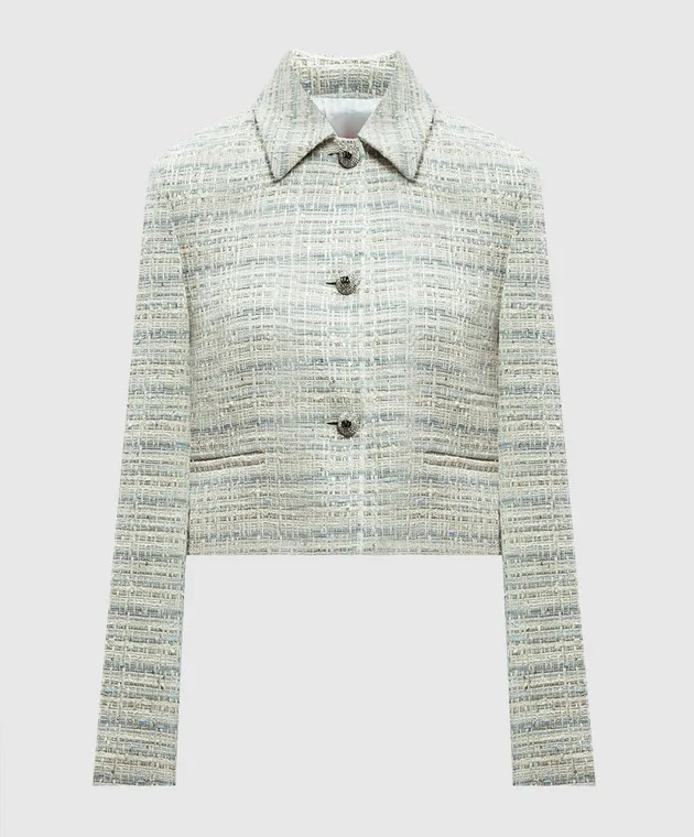 Valentino Gray tweed jacket with sequins and crystals