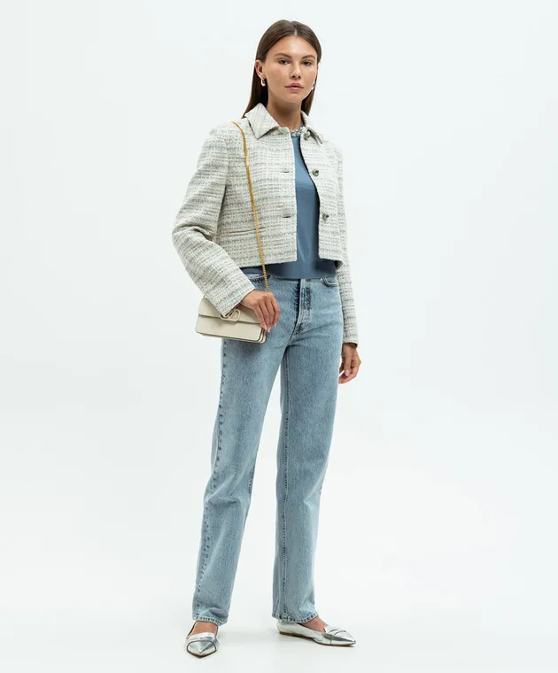 Valentino Gray tweed jacket with sequins and crystals