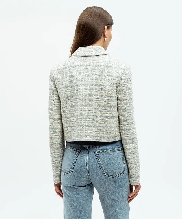 Valentino Gray tweed jacket with sequins and crystals