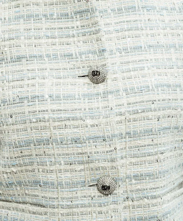 Valentino Gray tweed jacket with sequins and crystals
