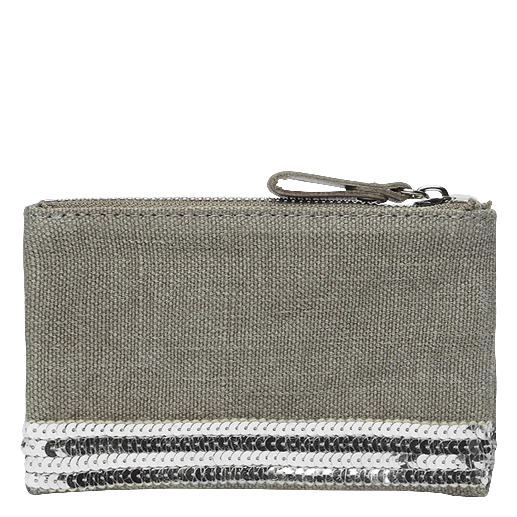 VANESSA BRUNO Estuche de lino con lentejuelas en beige