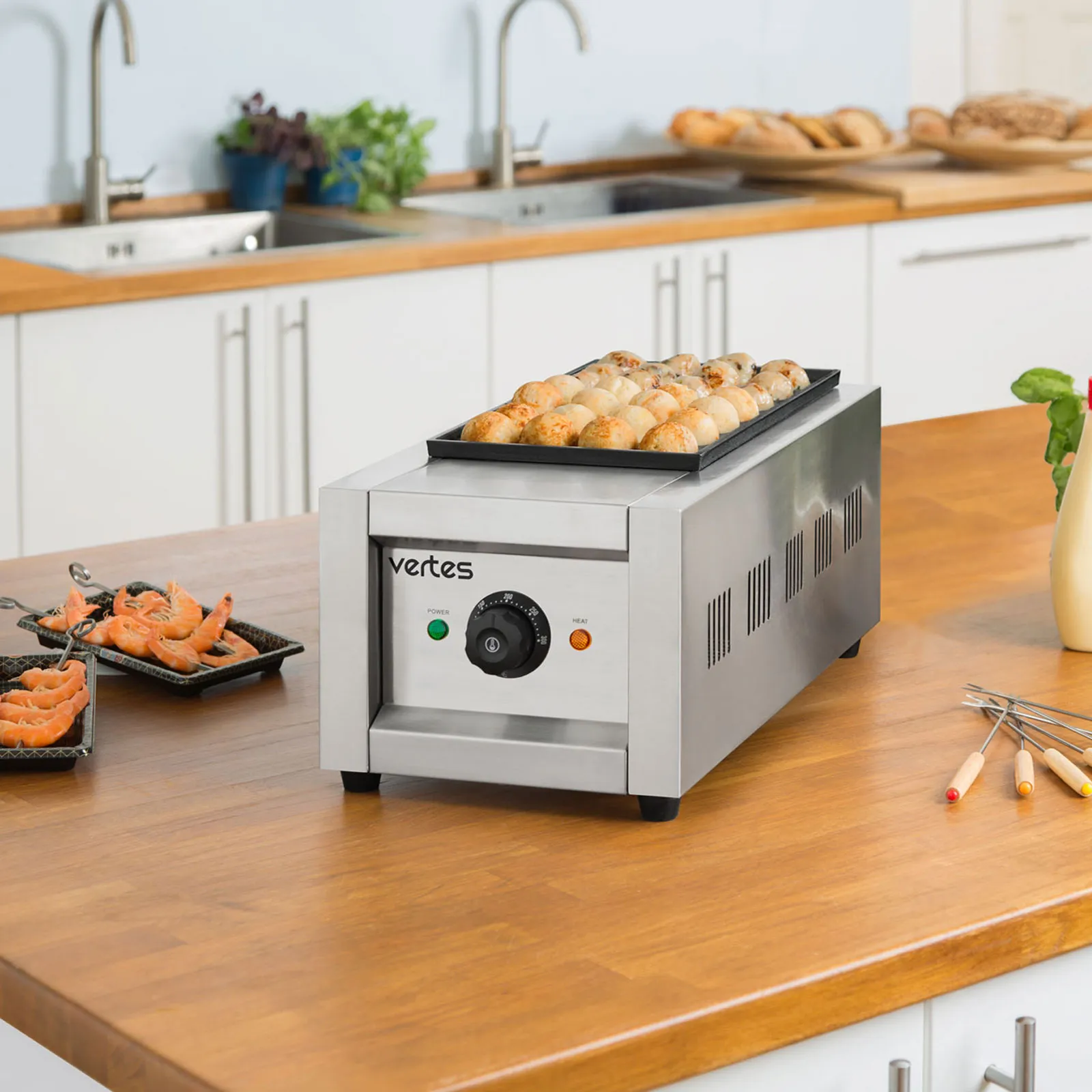 vertes Takoyaki Maker 2000 Watt con 28 pozos