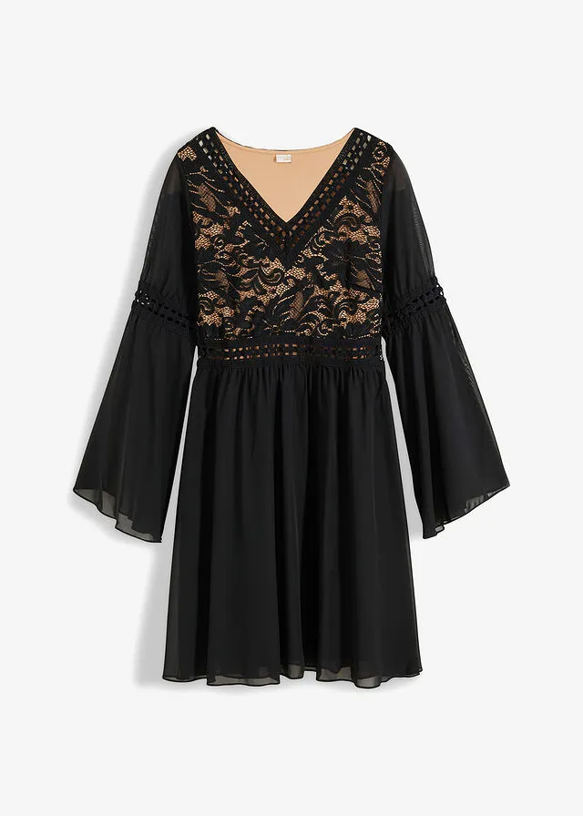 Vestido con encaje Negro