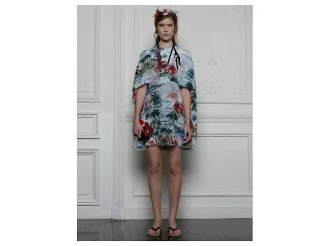 Vestido estilo capa de Valentino Hawaiian Couture Multicolor 