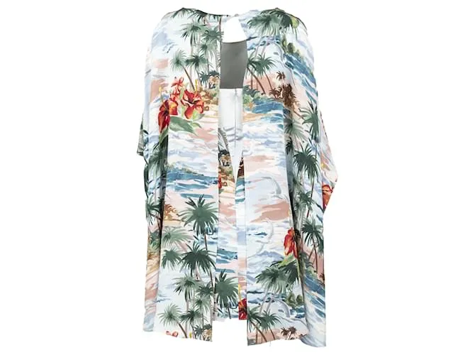 Vestido estilo capa de Valentino Hawaiian Couture Multicolor 