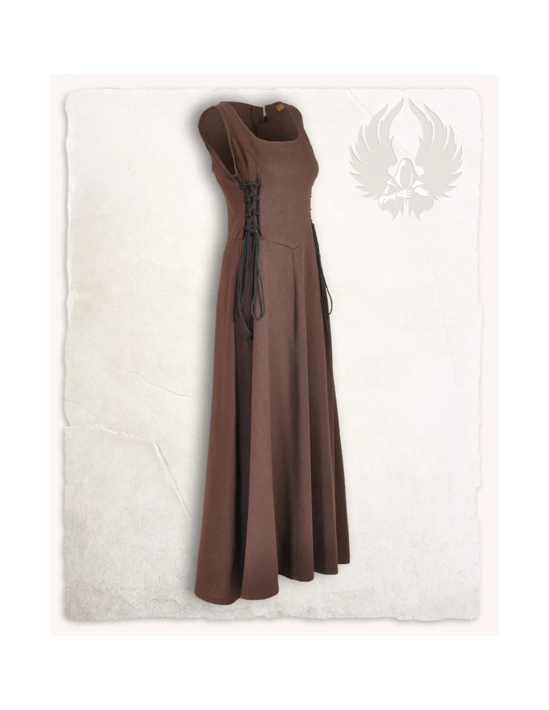 Vestido medieval modelo Uma, color marrón