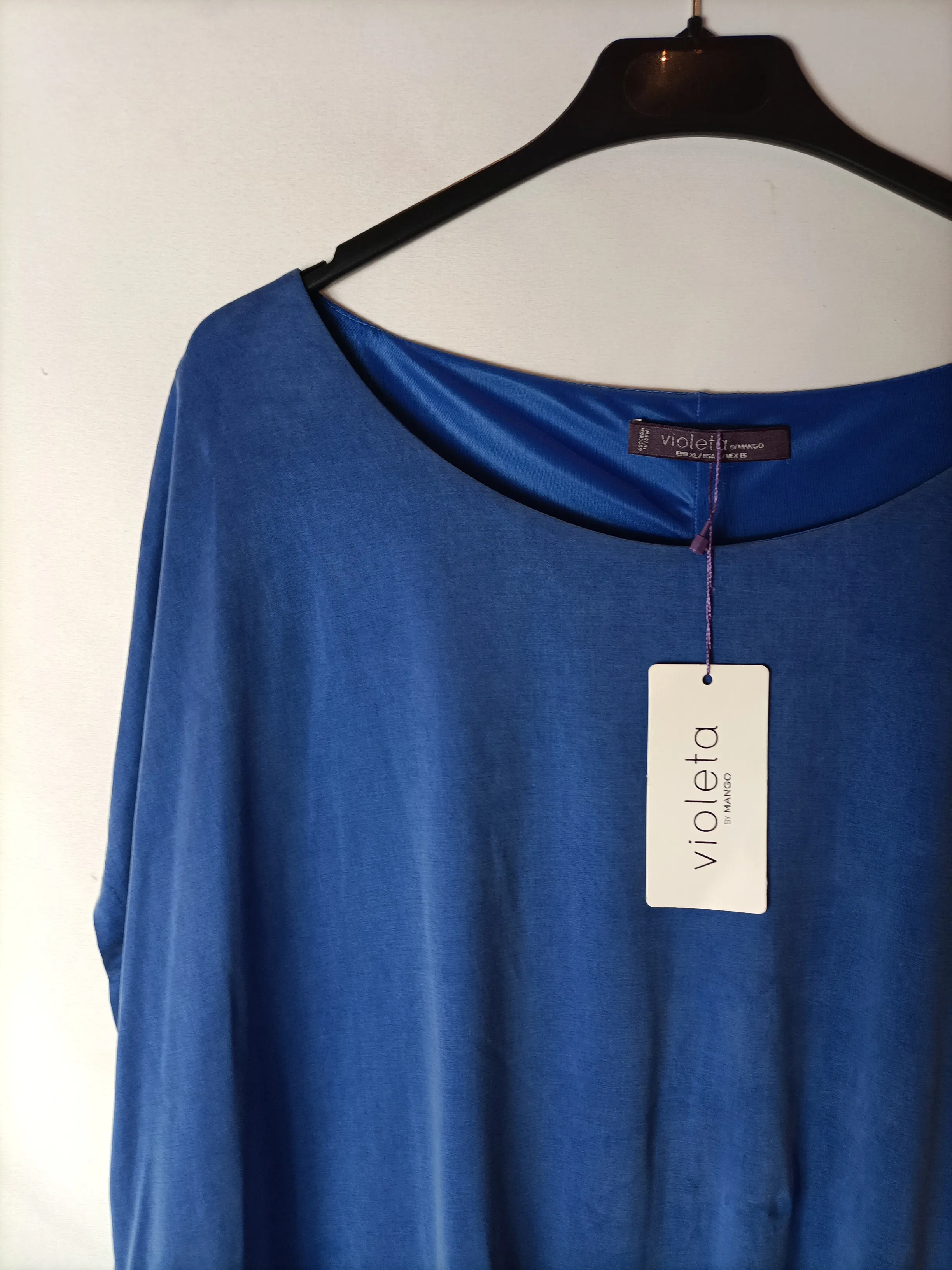 VIOLETA BY MANGO. Vestido doble textura T.l