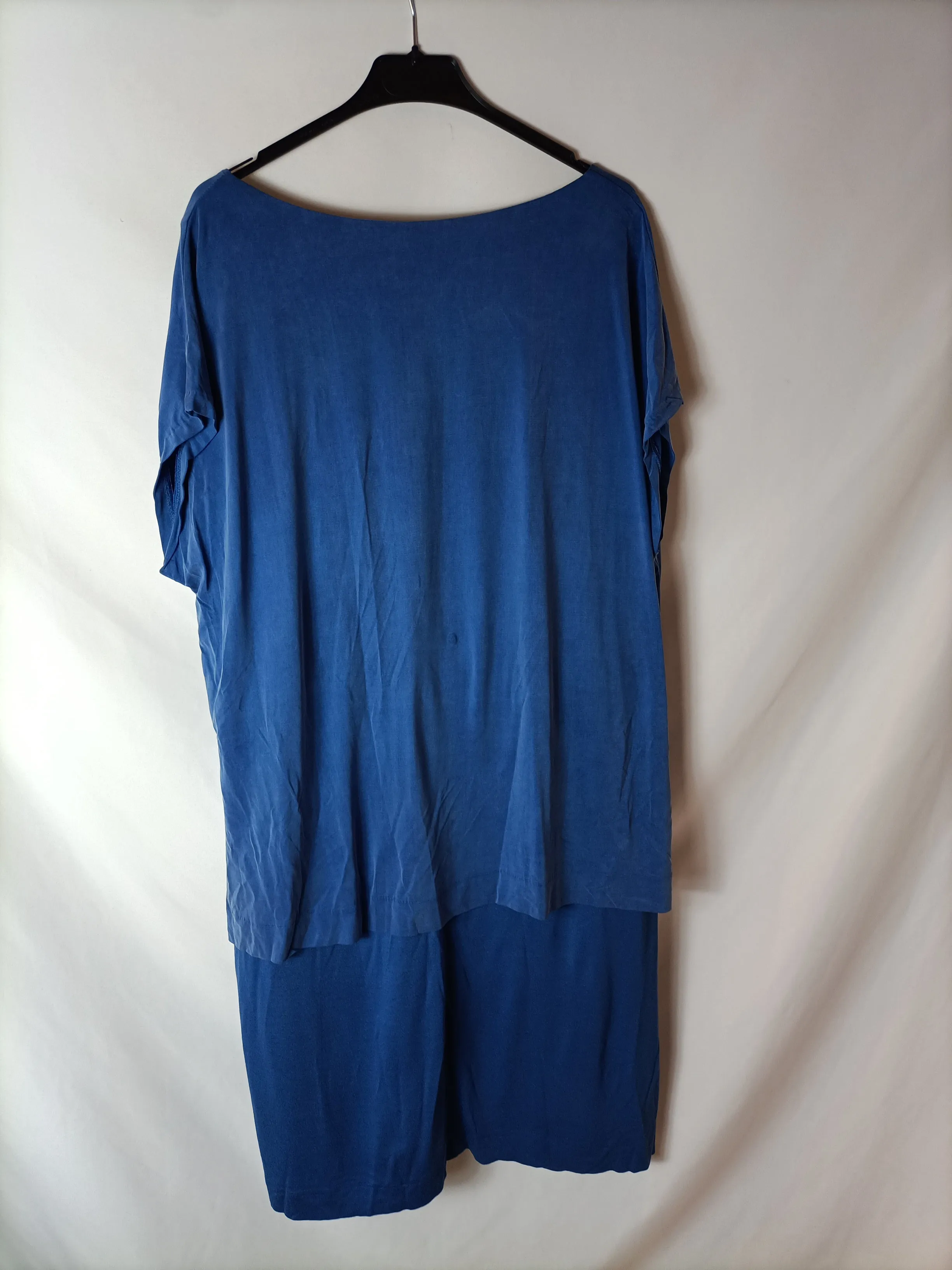 VIOLETA BY MANGO. Vestido doble textura T.l