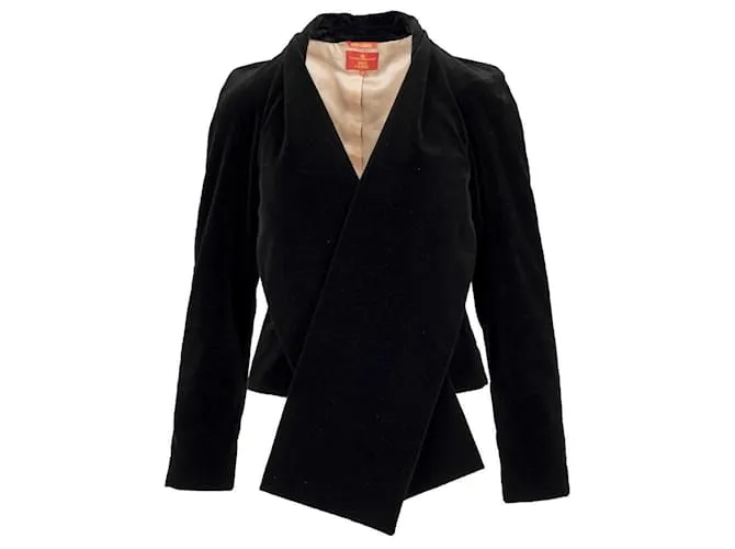 Vivienne Westwood traje de terciopelo negro etiqueta roja 