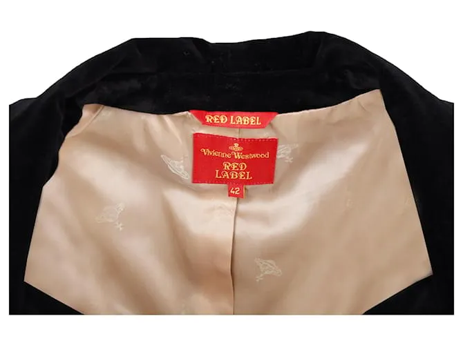 Vivienne Westwood traje de terciopelo negro etiqueta roja 