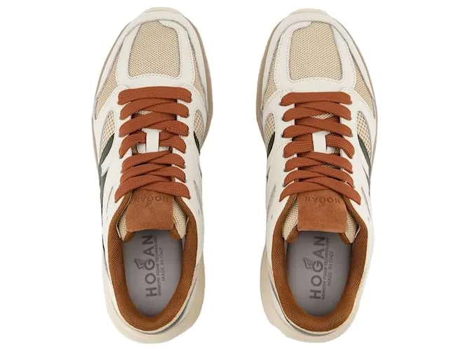 ZAPATILLAS H665  HOGAN  CUERO  MARRóN CASTAñO 